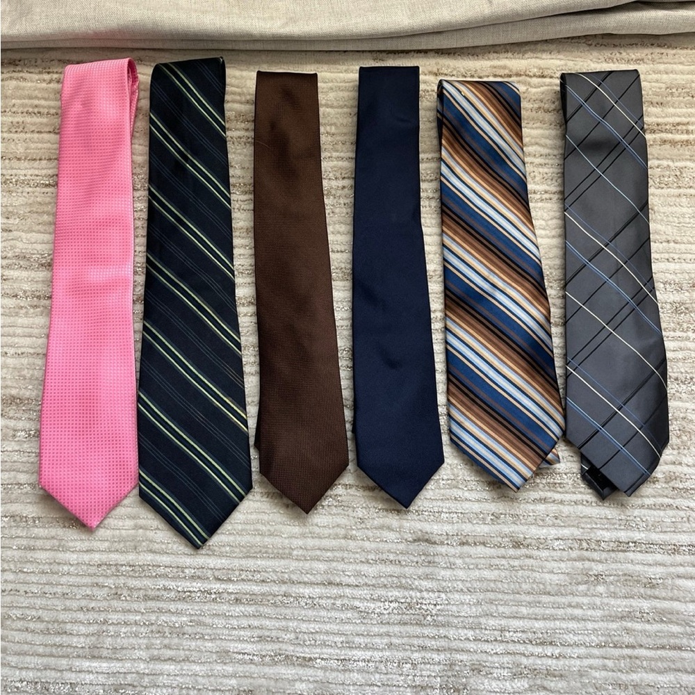 Express Men's Tie Set - Pink, Green, Brown, Blue, Gray